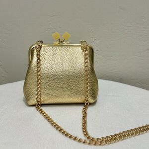 Handmade Genuine Premium Pebble Leather Candy Kisslock Clutch & 2 Chain Styles
